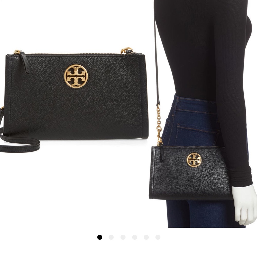 Black Tory Burch cross body bag; gently used.